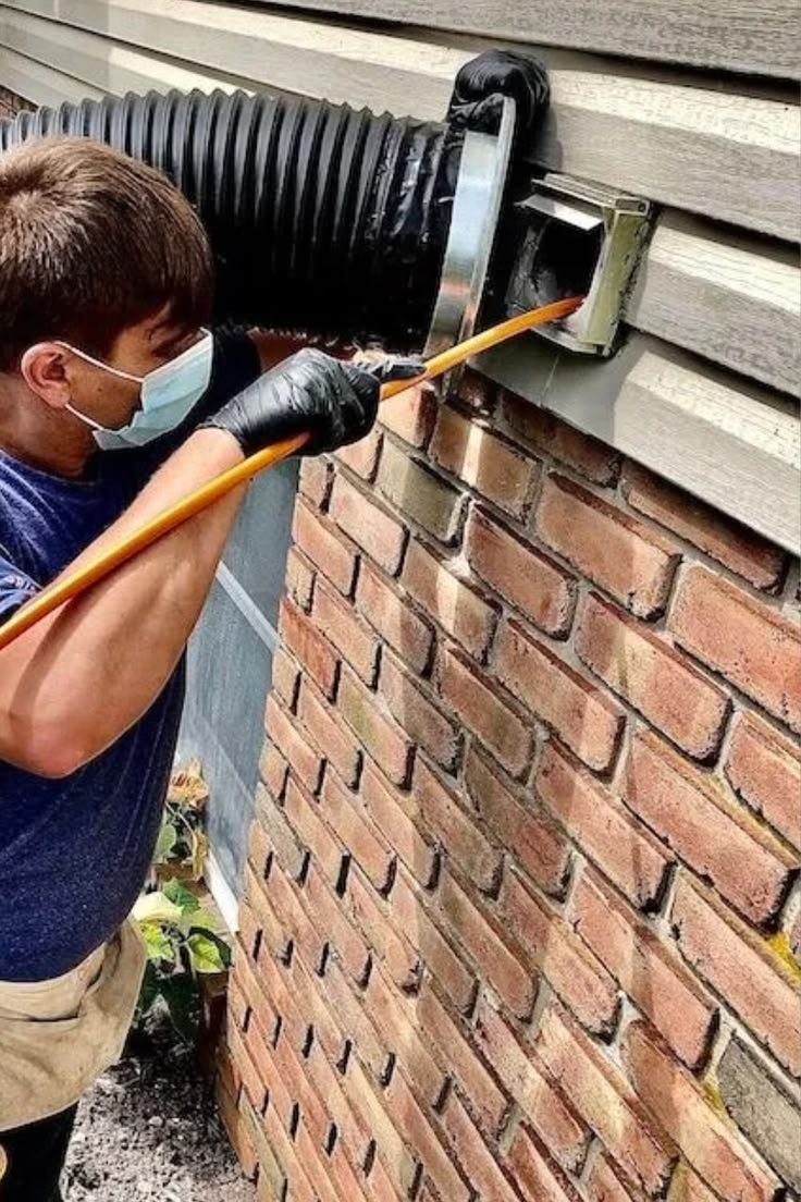Rotary brush cleaning of a wall dryer vent - Clovis, CA 93611